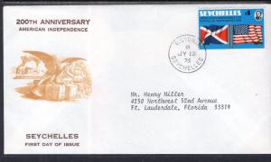 Seychelles 351 US Bicentennial Typed FDC