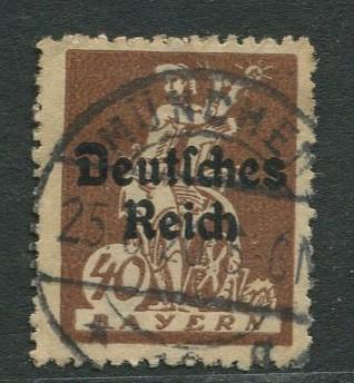 Bavaria -Scott 261 - Deutsches Reich Overprint -1920 - Used - 40pf Stamp