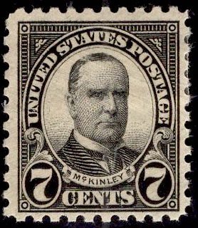 US Stamp #588 7c McKinley MINT Hinged SCV $12.50