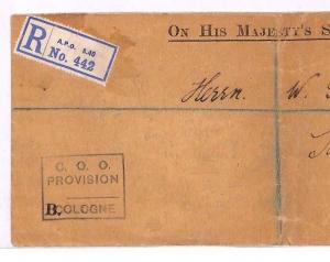 FF167 1923 GB FORCES FRANCE Army Post Office *APO.S40* Registered OHMS Cover RAF