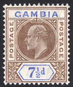 Gambia 1909 7.5d Brn&Ultra DENTED FRAME Scott 55v SG 79a MNH SG Cat £275($335)+