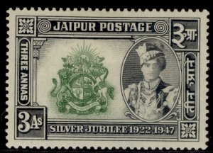 INDIAN STATES - Jaipur GVI SG77, 3a green & black, M MINT.