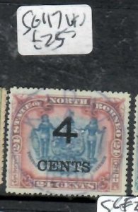 NORTH BORNEO  4C/24C   ARMS   SG 117   VFU          P0514H