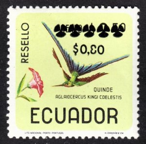 Ecuador Scott 766E 0.80 CENTS OVERPRINT ERROR F to VF mint OG H.  Free...