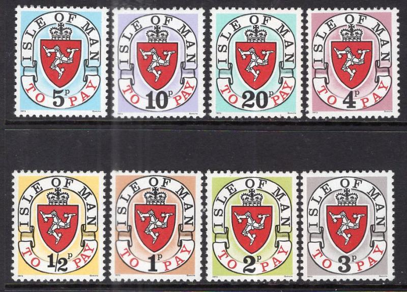 Isle of Man J1-J8 Postage Dues MNH VF