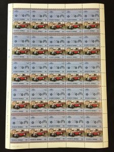 TUVALU Racing Cars Sheets x 8 MNH(400 Stamps)BLK36