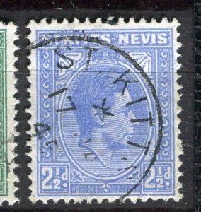 ST. KITTS & NEVIS; 1938 early GVI Pictorial issue used Shade of 2.5d. value