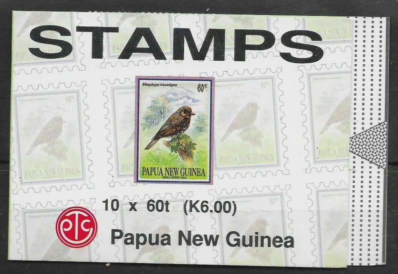 PAPUA NEW GUINEA SGSB8 1993 6k SMALL BIRDS BOOKLET CTO