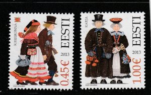 Estonia  Scott#  726-727  MH  (2013 Folk Costumes)