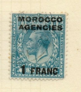 Morocco Agencies French Zone 1917-24 Issue Used 1F. Optd Surcharged NW-180608