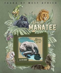 SIERRA LEONE 2015 SHEET MANATEES MARINE LIFE srl15014b