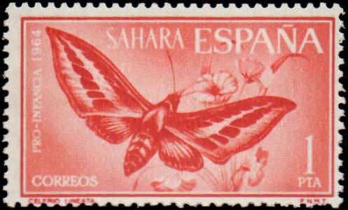 Spanish Sahara #142-144, Complete Set(3), 1964, Butterflies / Moths, Never Hi...
