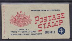 AUSTRALIA 1957 QEII 4D RED 4/- BOOKLET MNH **