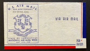 US air mail envelope Connecticut National Air Mail Week 1938