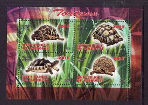 D2-Djibouti-unused NH sheet of 4-Reptiles-Turtles-2013-issue