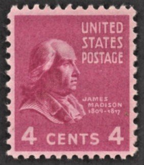 US 808 MNH VF 4 Cent James Madison