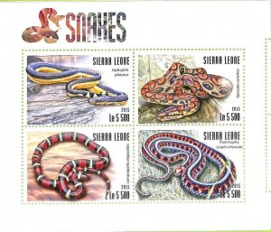 A8469- SIERRA LEONE - Stamp Sheet - 2015 REPTILES SNAKES