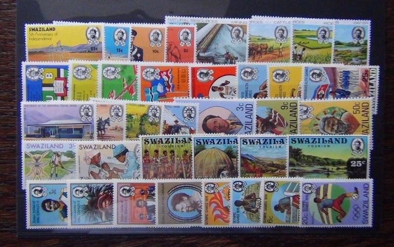 Swaziland 1970 1976 sets Jubilee Tourism University Resources Games UPU etc MNH