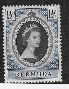 Bermuda  #142  Coronation Issuee  (MNH) CV $0.85