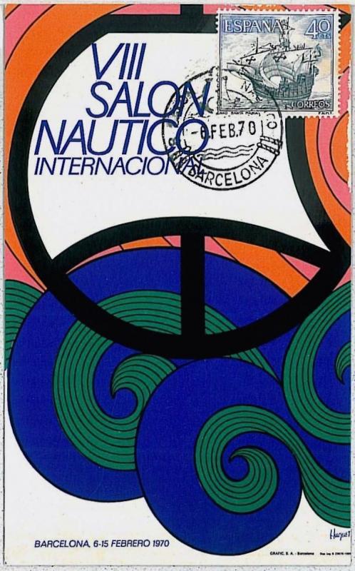 37246 MAXIMUM CARD - SPAIN : SALON NAUTICO: Boat Sailing Expo 1970