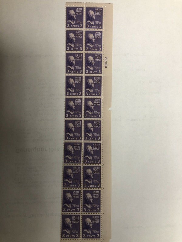 807 Plate Block 20 Mint Never Hinged With Electric Eye