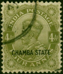 Chamba 1936 4a Sage-Green SG81 Fine Used