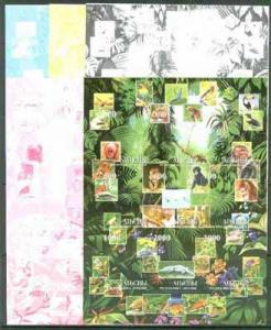 Abkhazia 1999 Wildlife composite sheetlet containing 9 va...