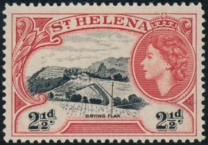 St Helena 1953 2½d Black & Red SG157 MLH