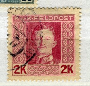 AUSTRIA; 1917-18 early Karl I , KuK Feldpost issue used 2k. value