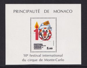 Monaco   #1446  MNH  1984   sheet  circus festival