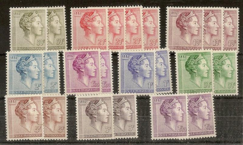 Luxembourg 1960 Charlotte Duplication MNH Cat£45