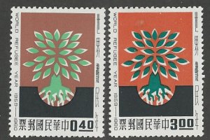 China # 1252-53  World Refugee Year   (2) Mint NH