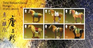 Turks & Caicos 2014 MNH Year of Horse Tang Sancai Glazed Horses 6v M/S Stamps