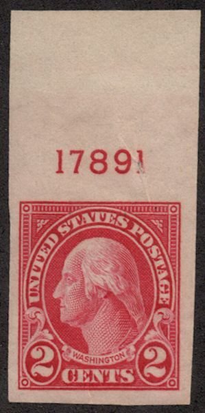 US #577 TOP PLATE NUMBER,  SUPERB mint never hinged, lovely!