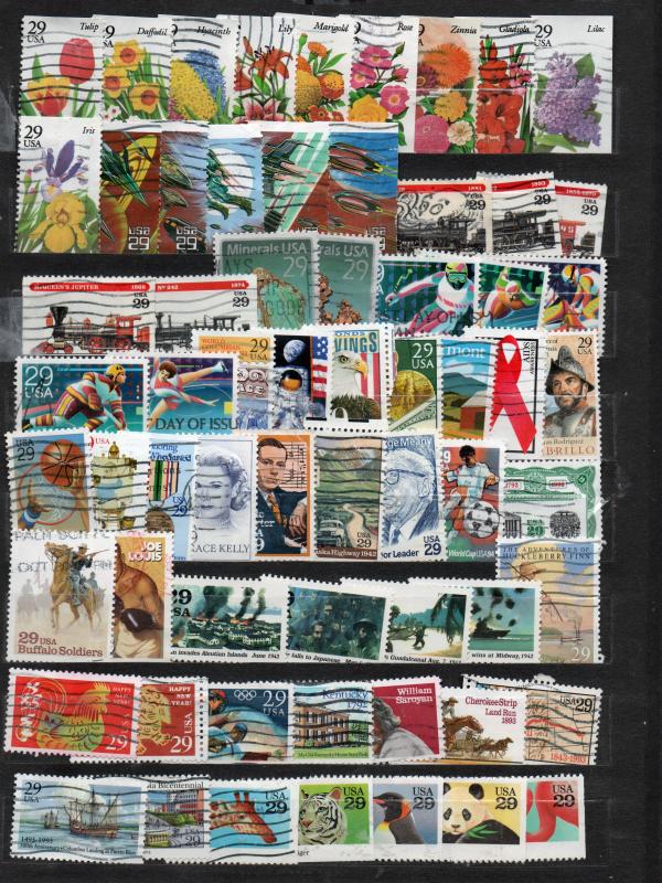 USA 124 Different 29 cent Stamps in fine condition .Check Scan