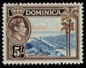 DOMINICA GVI SG108, 5s light blue & sepia, LH MINT. Cat £25.