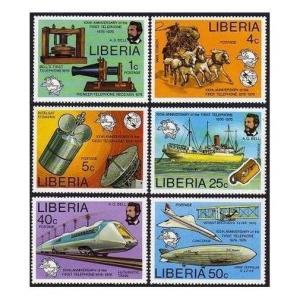 Liberia 742-747,MNH.Michel 997-1002, Alexander Graham Bell,1976.UPU,ITU,Concorde