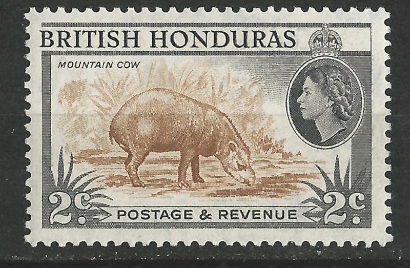 British Honduras # 145a QE II Definitives: 2c Mtn.Cow  (1)  VF Unused  VLH