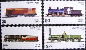 India, Scott 719-722, Locomotive Trains 1976 Set Mint Never Hinged