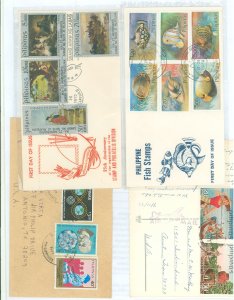 Philippines  4 multi stamp airmail covers, 2 are FDCs