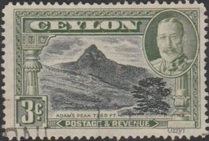 Ceylon 1935 Sc#265a, SG#369a 6c KGV & Adam's Peak USED-VF-NH.