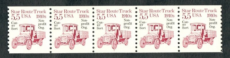 #2125a Star Route Truck #1 MNH plate number coil PNC5
