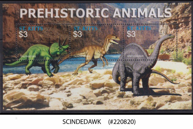 ST KITTS - 2005 PREHISTORIC ANIMALS / DINOSAURS - MIN/SHT MNH