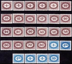 Austria J204-J231 MNH Postage Dues Complete Set