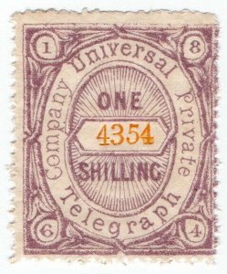 (I.B) Universal Telegraph Company : 1/- Lilac (yellow control)