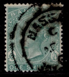 BAHAMAS QV SG44a, 1s blue-green, USED. Cat £48.