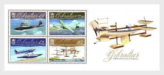 2010  GIBRALTAR -  SG. MS1369 -  SEAPLANE CENTENARY  - UNMOUNTED MINT MINI SHEET