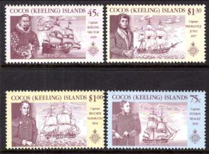 Cocos Keeling Islands 218-221 Sailing Ships MNH VF