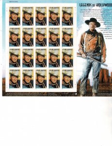 John Wayne Actor 37c Postage Sheet #3876 MNH