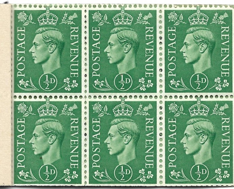 Doyle's_Stamps: 1944 WWII King George VI Booklet -- Missing One (1) Stamp